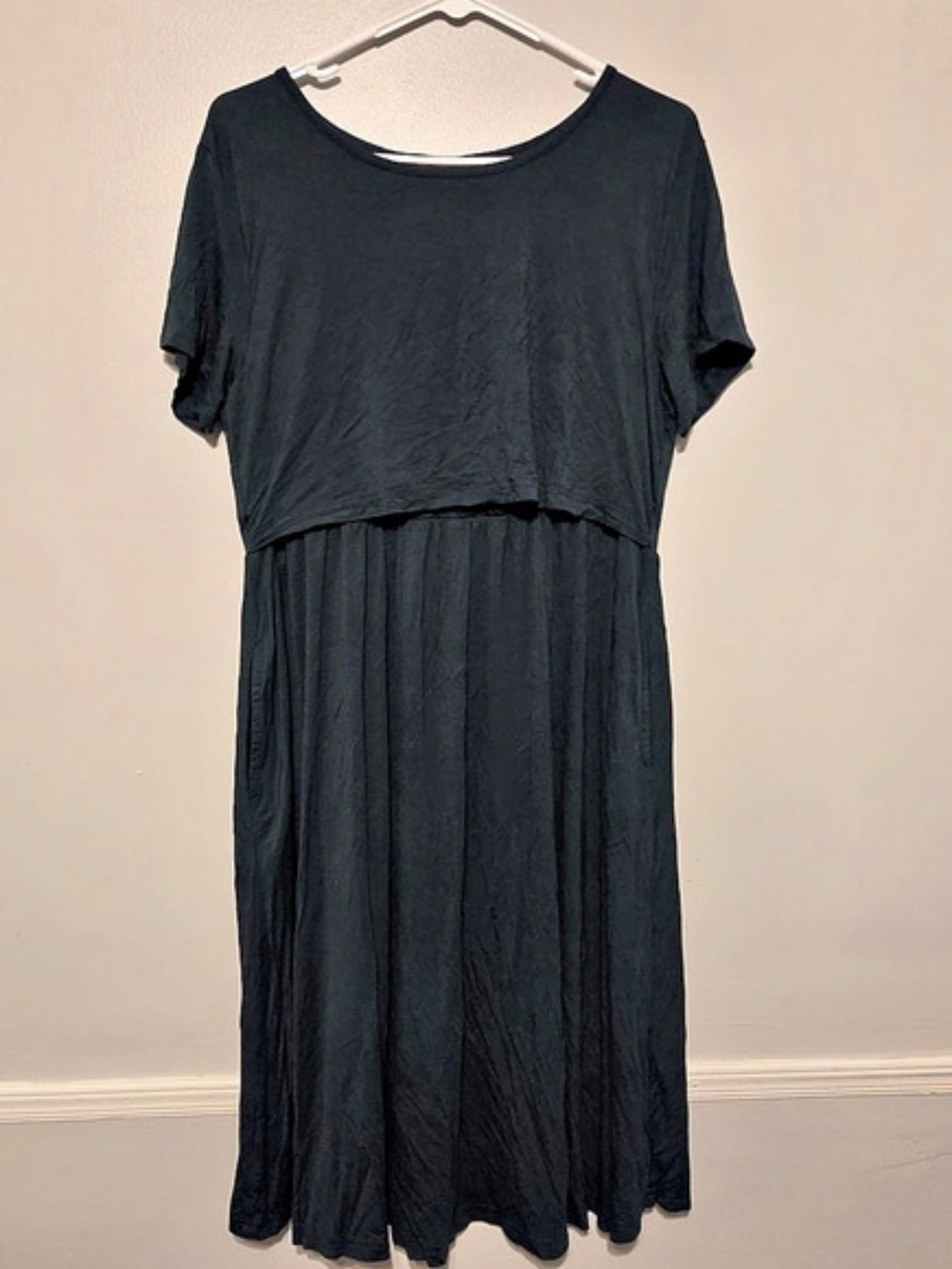 Maternity breastfeeding Smallshow Dark Green Midi Dress Size Large